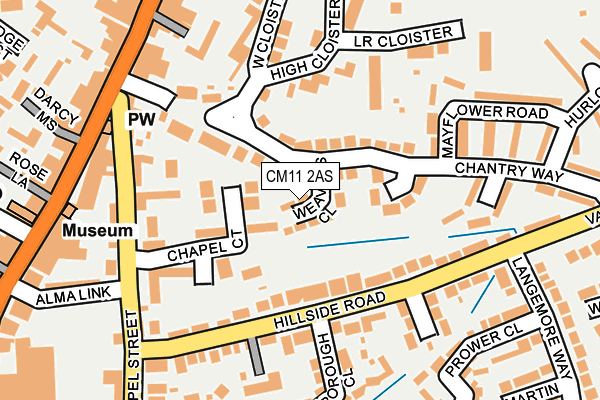 CM11 2AS map - OS OpenMap – Local (Ordnance Survey)