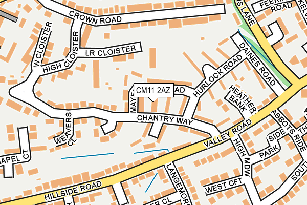 CM11 2AZ map - OS OpenMap – Local (Ordnance Survey)