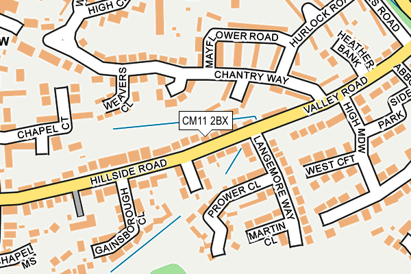 CM11 2BX map - OS OpenMap – Local (Ordnance Survey)