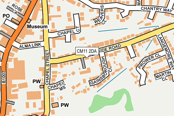 CM11 2DA map - OS OpenMap – Local (Ordnance Survey)