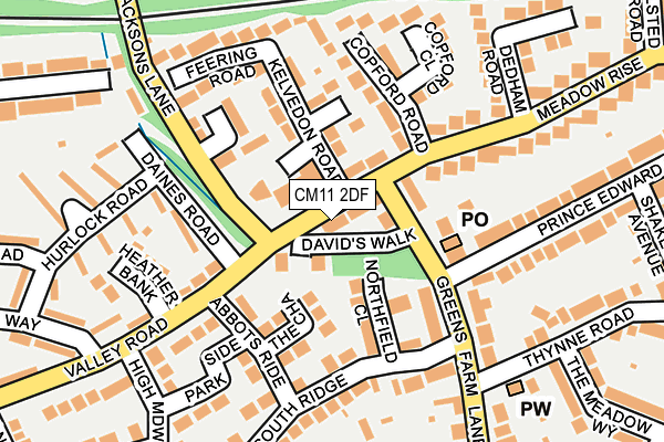 CM11 2DF map - OS OpenMap – Local (Ordnance Survey)