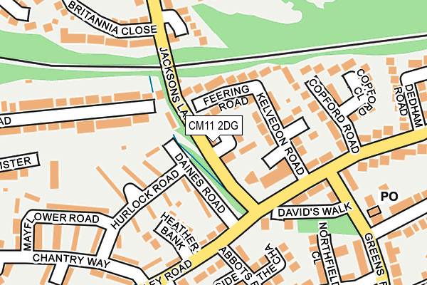 CM11 2DG map - OS OpenMap – Local (Ordnance Survey)