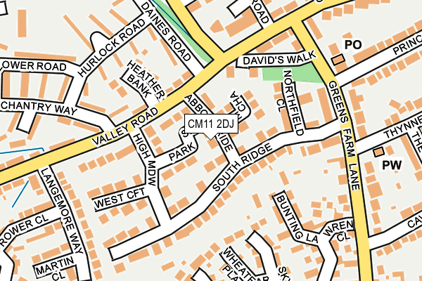 CM11 2DJ map - OS OpenMap – Local (Ordnance Survey)