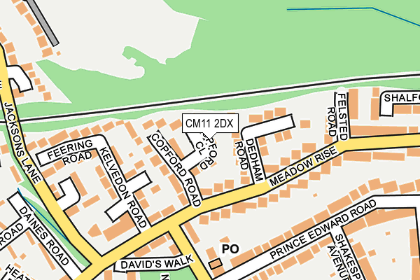 CM11 2DX map - OS OpenMap – Local (Ordnance Survey)