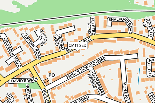 CM11 2ED map - OS OpenMap – Local (Ordnance Survey)