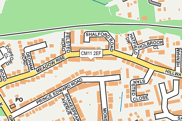 CM11 2EF map - OS OpenMap – Local (Ordnance Survey)
