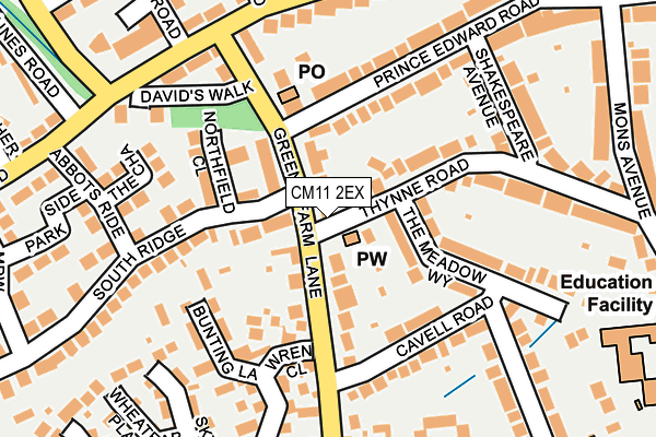 CM11 2EX map - OS OpenMap – Local (Ordnance Survey)