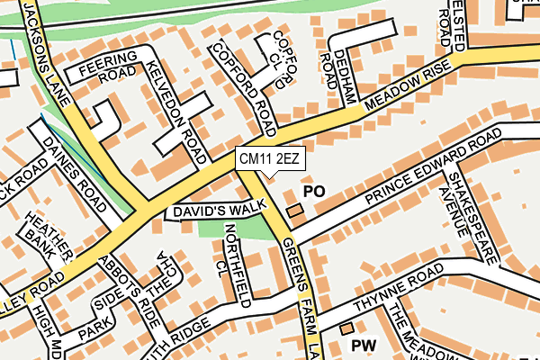 CM11 2EZ map - OS OpenMap – Local (Ordnance Survey)