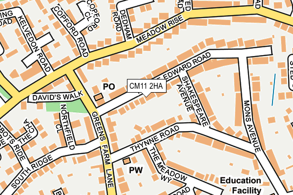 CM11 2HA map - OS OpenMap – Local (Ordnance Survey)