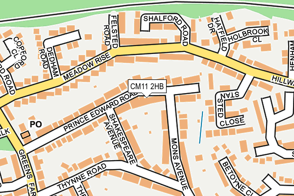 CM11 2HB map - OS OpenMap – Local (Ordnance Survey)