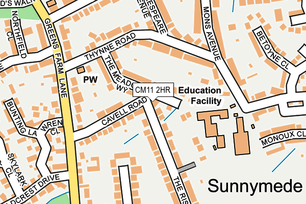 CM11 2HR map - OS OpenMap – Local (Ordnance Survey)