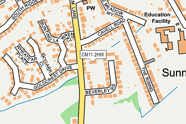 CM11 2HW map - OS OpenMap – Local (Ordnance Survey)