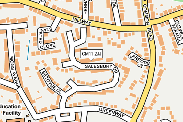 CM11 2JJ map - OS OpenMap – Local (Ordnance Survey)