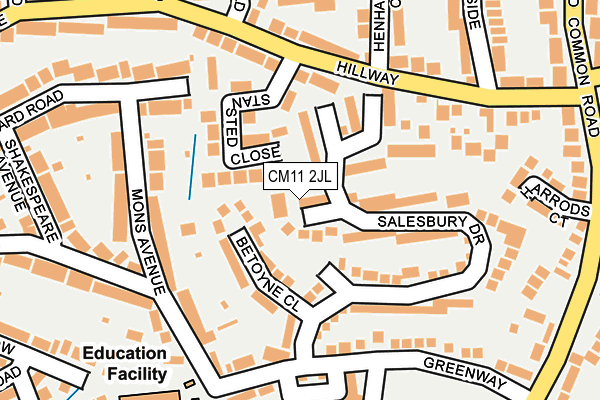 CM11 2JL map - OS OpenMap – Local (Ordnance Survey)