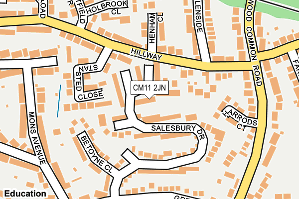 CM11 2JN map - OS OpenMap – Local (Ordnance Survey)