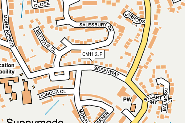 CM11 2JP map - OS OpenMap – Local (Ordnance Survey)