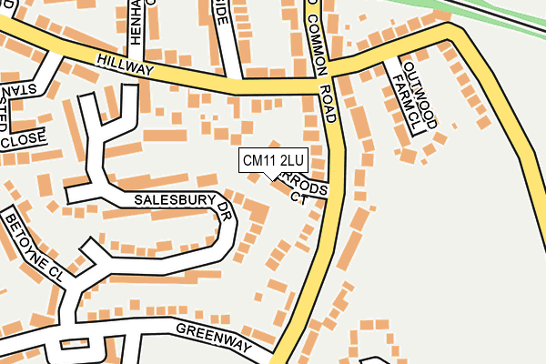 CM11 2LU map - OS OpenMap – Local (Ordnance Survey)