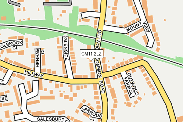 CM11 2LZ map - OS OpenMap – Local (Ordnance Survey)