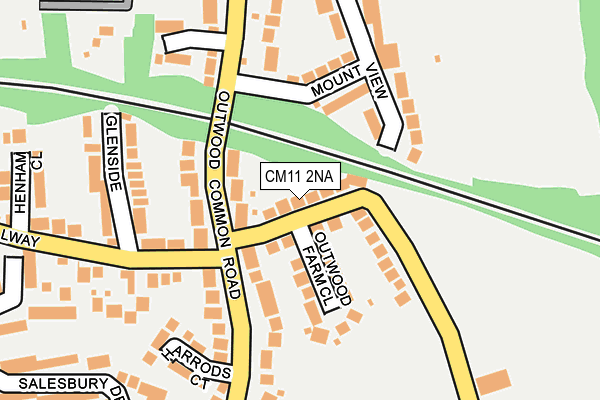 CM11 2NA map - OS OpenMap – Local (Ordnance Survey)