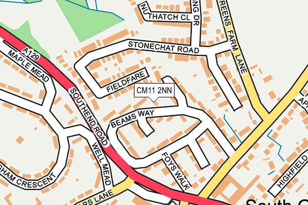 CM11 2NN map - OS OpenMap – Local (Ordnance Survey)