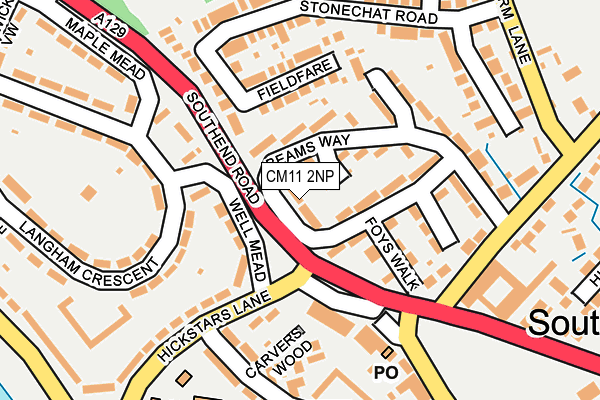 CM11 2NP map - OS OpenMap – Local (Ordnance Survey)