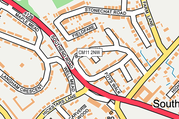 CM11 2NW map - OS OpenMap – Local (Ordnance Survey)