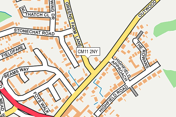 CM11 2NY map - OS OpenMap – Local (Ordnance Survey)
