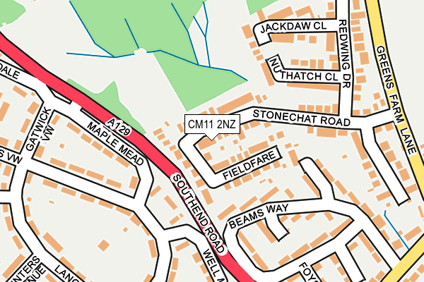 CM11 2NZ map - OS OpenMap – Local (Ordnance Survey)