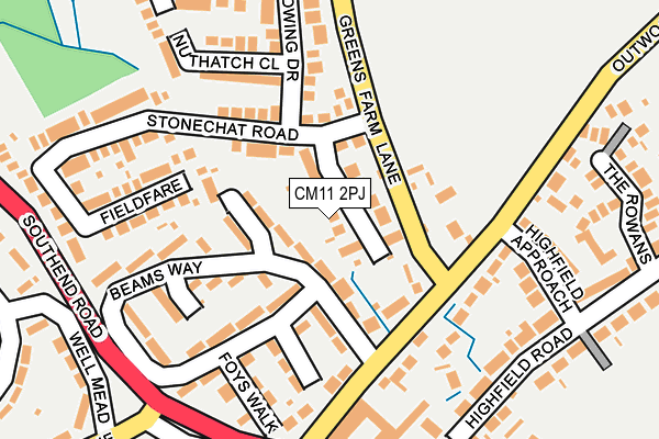 CM11 2PJ map - OS OpenMap – Local (Ordnance Survey)