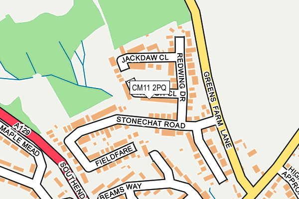 CM11 2PQ map - OS OpenMap – Local (Ordnance Survey)