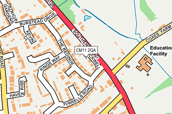 CM11 2QA map - OS OpenMap – Local (Ordnance Survey)