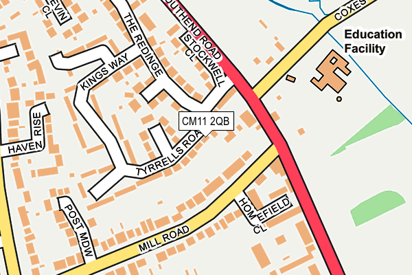 CM11 2QB map - OS OpenMap – Local (Ordnance Survey)