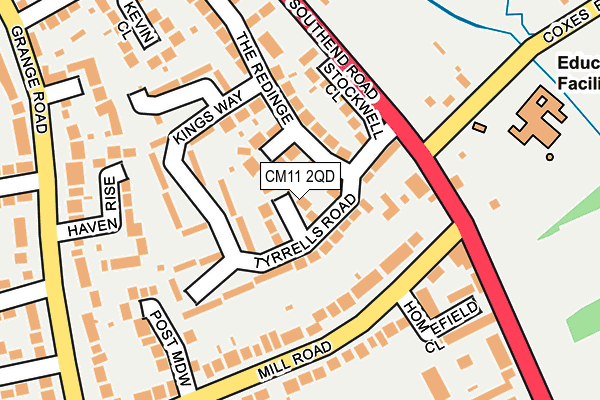 CM11 2QD map - OS OpenMap – Local (Ordnance Survey)