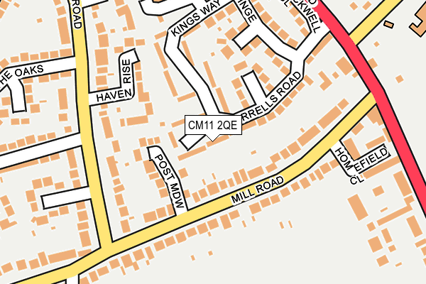 CM11 2QE map - OS OpenMap – Local (Ordnance Survey)