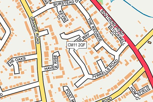 CM11 2QF map - OS OpenMap – Local (Ordnance Survey)