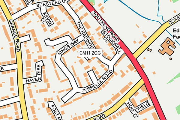 CM11 2QG map - OS OpenMap – Local (Ordnance Survey)