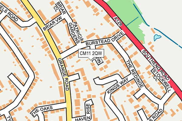 CM11 2QW map - OS OpenMap – Local (Ordnance Survey)