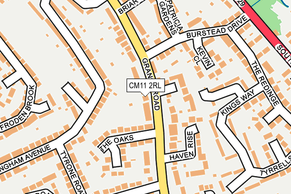 CM11 2RL map - OS OpenMap – Local (Ordnance Survey)