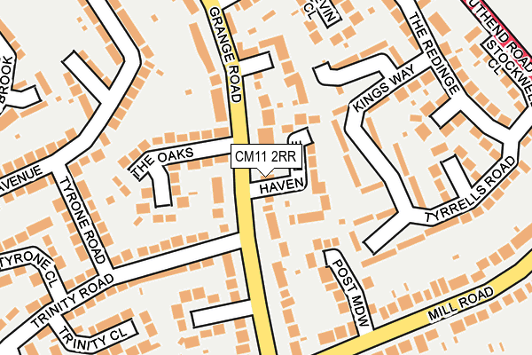 CM11 2RR map - OS OpenMap – Local (Ordnance Survey)