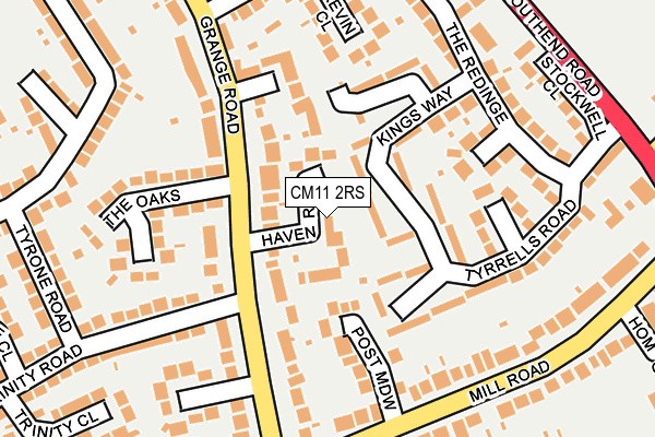 CM11 2RS map - OS OpenMap – Local (Ordnance Survey)