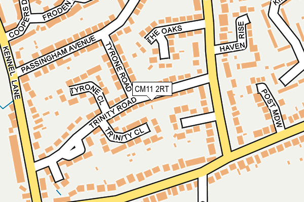 CM11 2RT map - OS OpenMap – Local (Ordnance Survey)