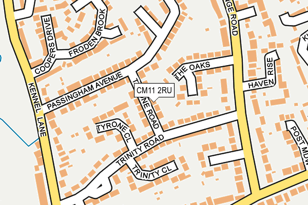 CM11 2RU map - OS OpenMap – Local (Ordnance Survey)