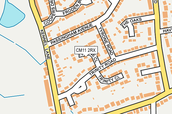 CM11 2RX map - OS OpenMap – Local (Ordnance Survey)