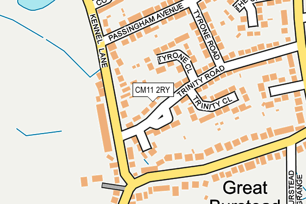 CM11 2RY map - OS OpenMap – Local (Ordnance Survey)