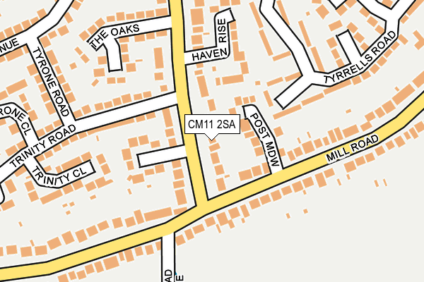 CM11 2SA map - OS OpenMap – Local (Ordnance Survey)