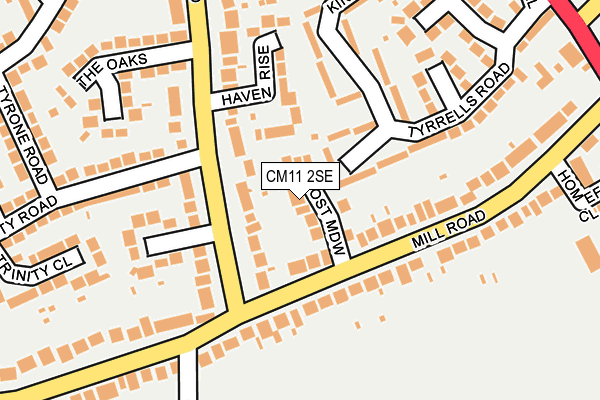 CM11 2SE map - OS OpenMap – Local (Ordnance Survey)