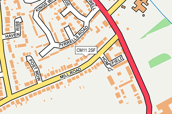CM11 2SF map - OS OpenMap – Local (Ordnance Survey)