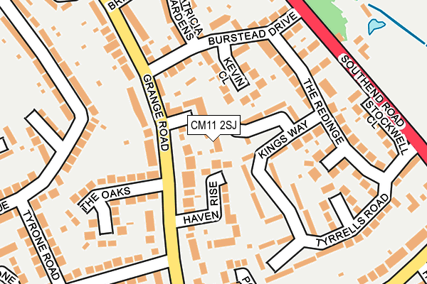 CM11 2SJ map - OS OpenMap – Local (Ordnance Survey)