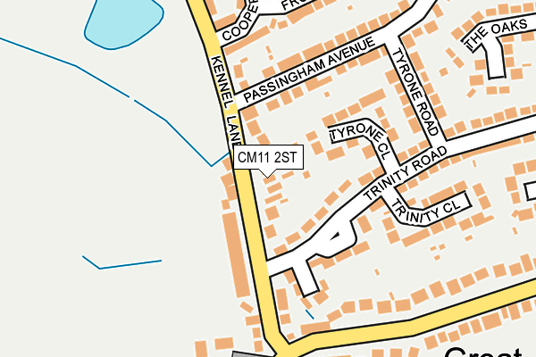 CM11 2ST map - OS OpenMap – Local (Ordnance Survey)
