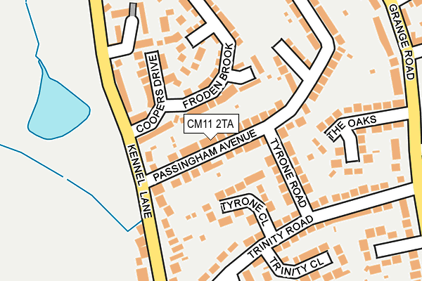 CM11 2TA map - OS OpenMap – Local (Ordnance Survey)